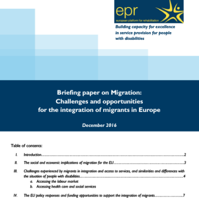 Challenges and opportunities for the integration of migrants in Europe